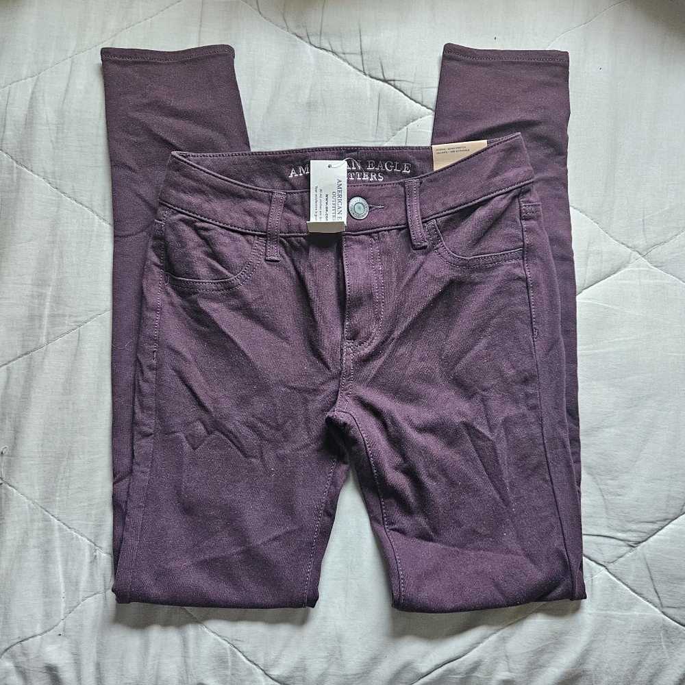 AMERICAN EAGLE Knit Jegging Cotton Blend Low Rise 00 SHORT NWT AE